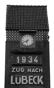 arhitektura, železniška postaja, oglas, Travemünde, Mecklenburg