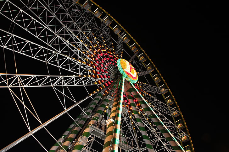 ferris wheel, fair, folk festival, year market, lights