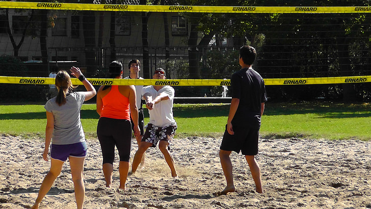 volleyball, sport, ballen, spill, sandvolleyball, spille ball, menneskelige