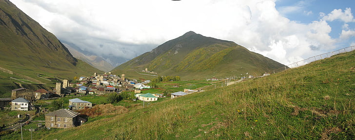 Ushguli, Géorgie, village, nature, paysage, montagnes