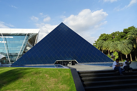 budynek, Architektura, Piramida, nowoczesne, korporacyjne, współczesny, Biuro