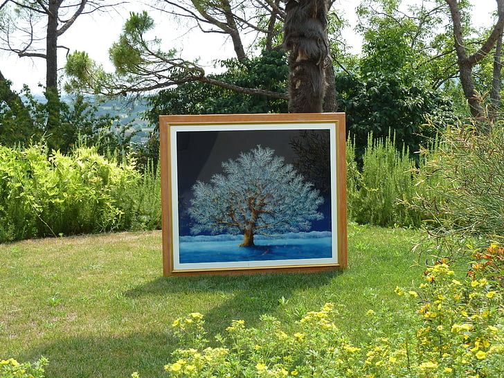 chêne bleu, Carlo BIESSE, huile sur plexiglas