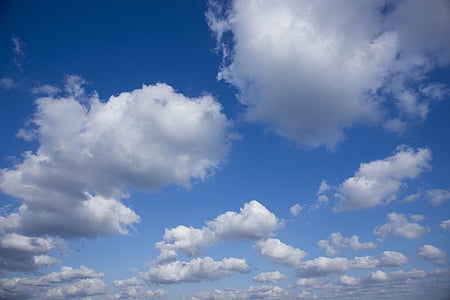 Cloud, modrá, oblaky, biela, letné, zloženie, priestor
