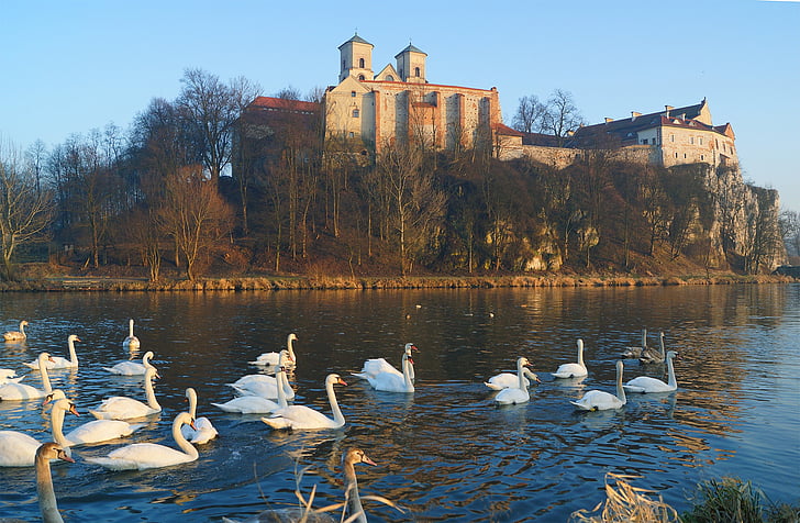 Krakov, Tyniec, samostan, arhitektura, jesen, Opatija, benediktinci