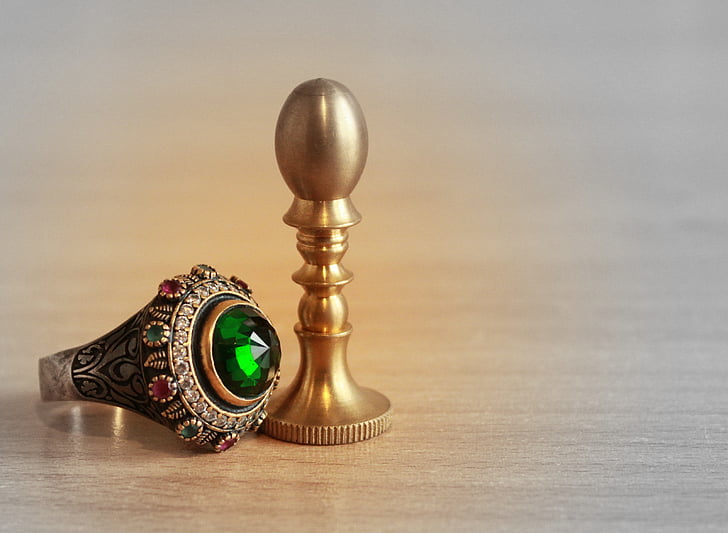 prsten, ispis, pečat, nakit, Emerald, Zlatar, moć
