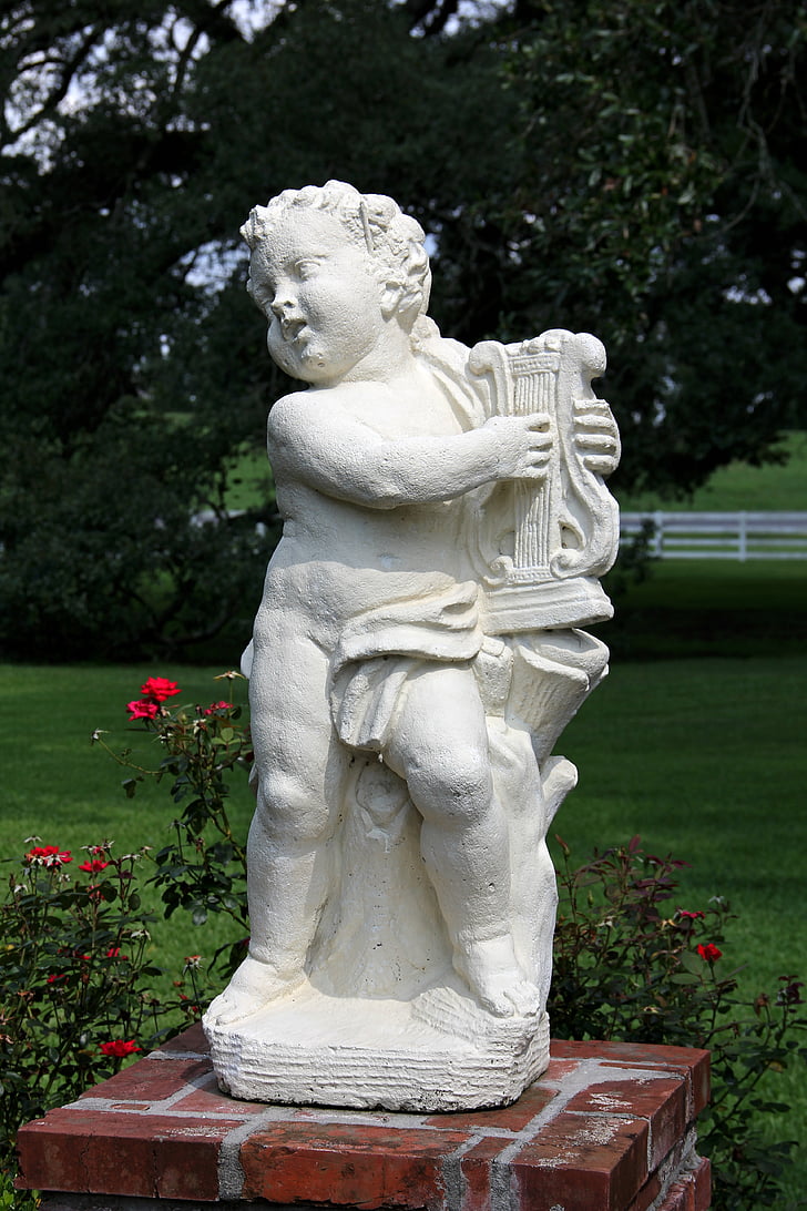 cherub, angel, garden statue, garden figurines, sculpture, statue, love