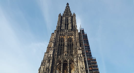 Katedra w Ulm, Wieża, Kościół, Wysoka, Ulm, punkt orientacyjny, atrakcje turystyczne