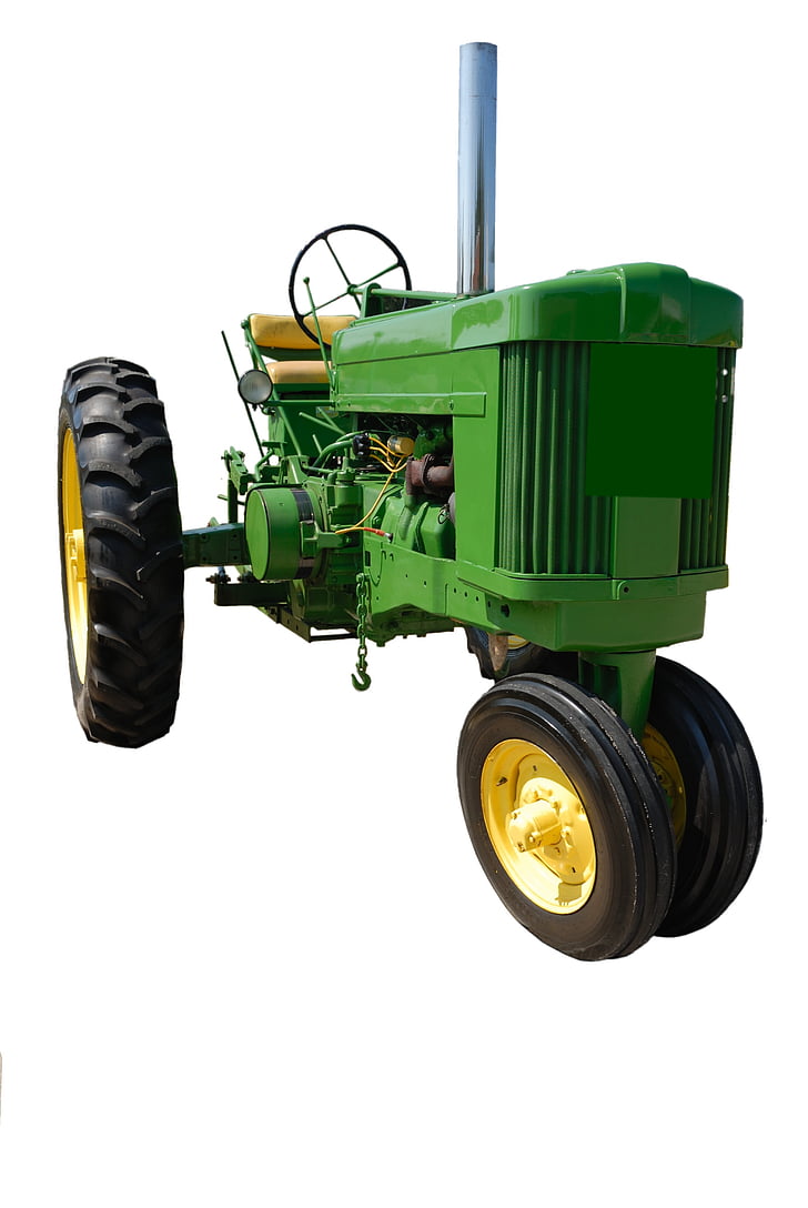 Vintage, vana, retro, taastatud, roheline, traktori, põllumajandus