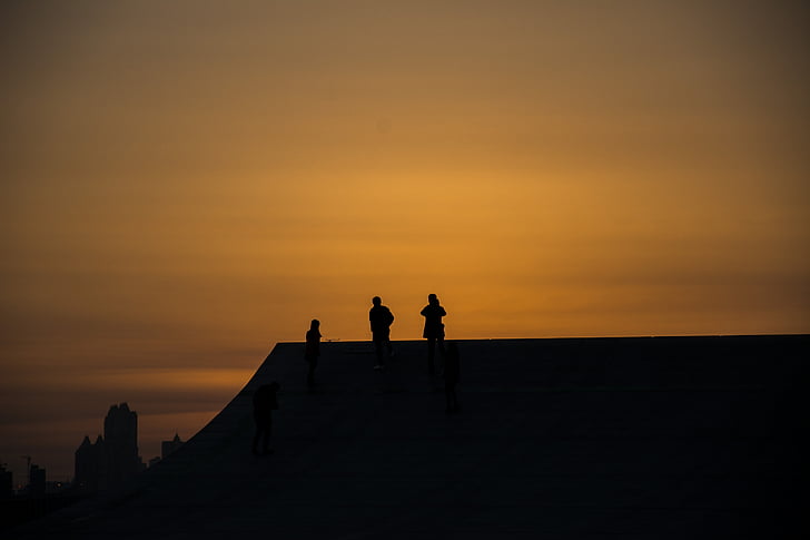 a person, sunset, twilight