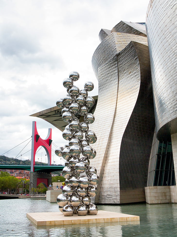 Bilbao, Guggenheim, museet, konstverk, skulptur, arkitektur, konstmuseum