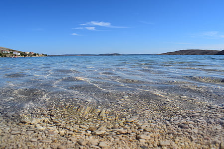 mer, vague, bleu, Croatie (Hrvatska), mer Adriatique, plage, Viz