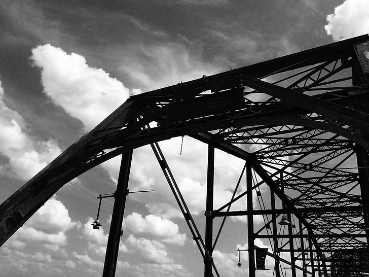 γέφυρα, μαύρο και άσπρο, Ποταμός, Τουρισμός, αστική, αστικό τοπίο