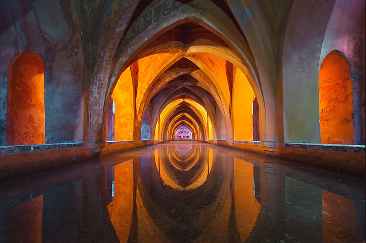 architectural, photography, inside, building, symmetry, reflection, travel