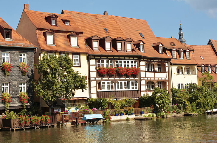 Venesia kecil, Bamberg, Pemandangan Sungai, di atas air