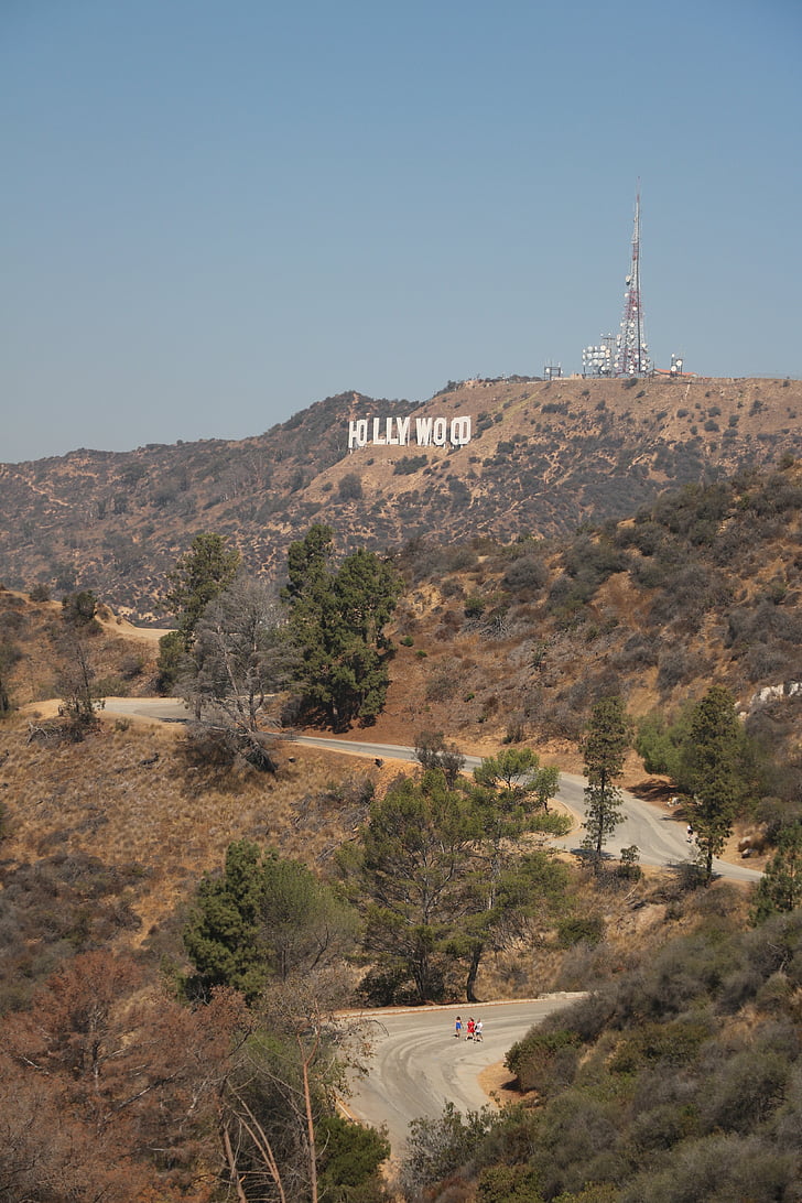 Hollywood, montagne, point de repère, signe, Los angeles