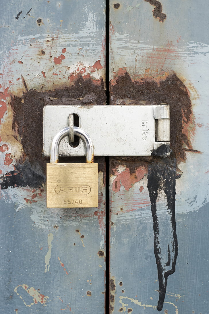 lock, rust, closed, locked, padlock, door