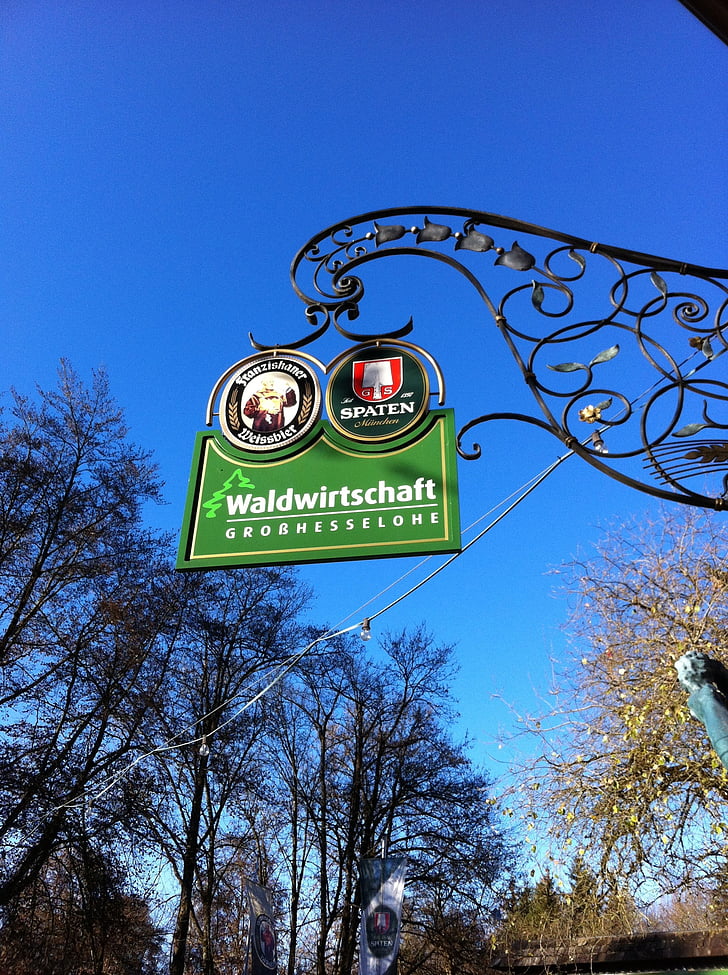 šumarstvo, pivski vrt, nebo, plava, pivo, u Münchenu