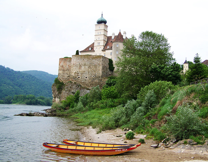 城堡, schönbühel, 奥地利, 历史, 著名的地方, 塔, 夏季