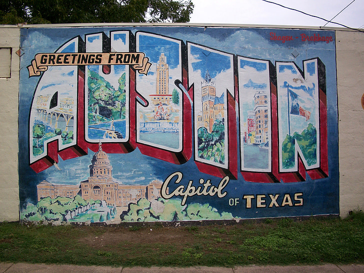 Austin, grafiti, poput zida, Teksas, slika, umjetnost