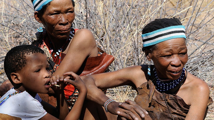 Botswana, Bushman, grup, cultura indigene, tradiţia, feţele, headshot