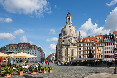 Dresden, Frauenkirche, kyrkan, Tyskland, gamla stan