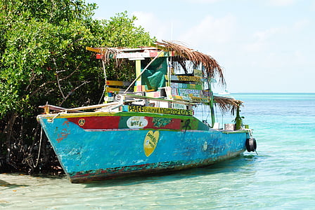 Belize, Cay caulker, Ambra, Centralamerika, ön, nautiska fartyg, havet