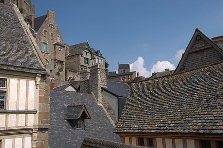 atap, rumah, abad pertengahan, desa, hidup, coklat, atap