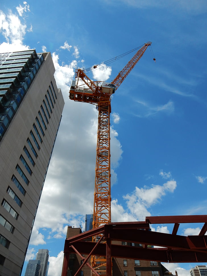 crane, construction, sky, architecture, structure, building, engineering