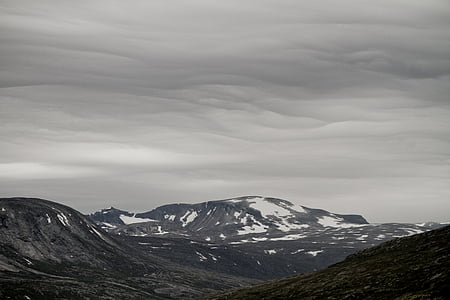 kalns, mākoņi, Norvēģija, daba