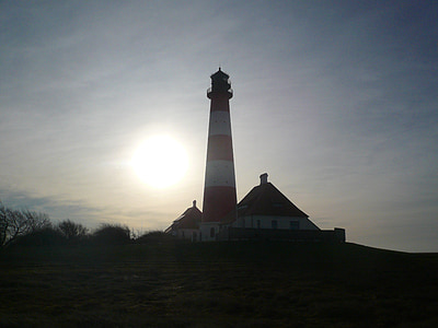 Westerhever, Severné more, Lighthouse, Nordfriesland