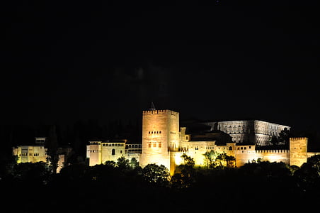 Альгамбра, Гранада, Андалусия, Испания, Дворец, Архитектура, мавританской