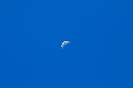 Mặt Trăng, bầu trời xanh, Celeste, hòa bình, Mặt Trăng vào ban ngày, ánh trăng
