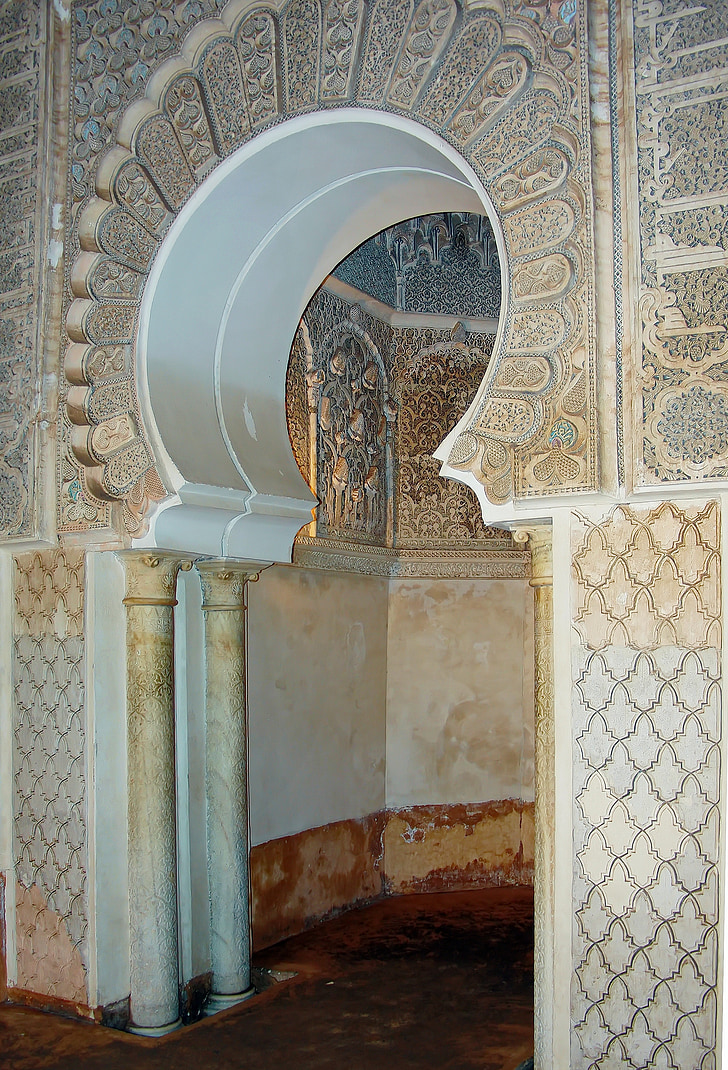Marrakech, Maroka, durvis, pils, Bahia, karaļa pils, skulptūras