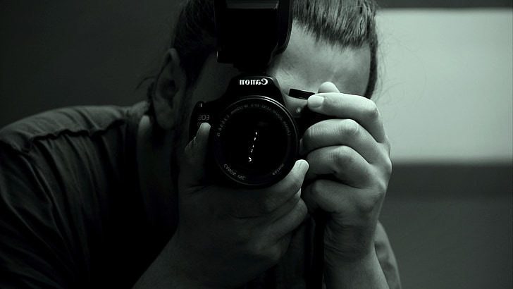 фотограф, снимка, Canon, камера, фотография, цифров, леща