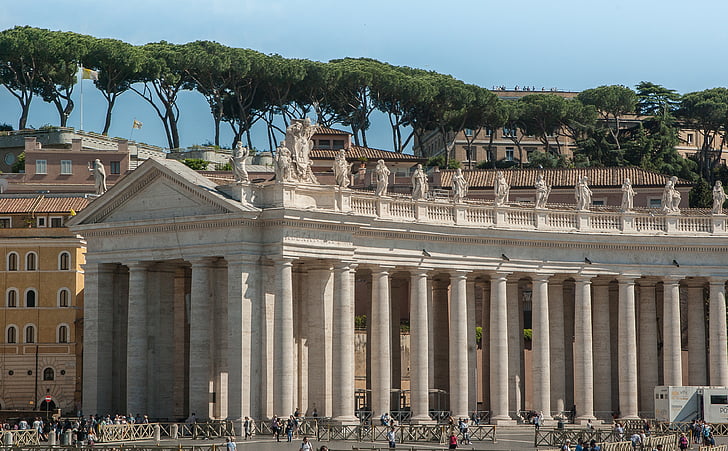 rome, john dory up, columns, statues, christianity
