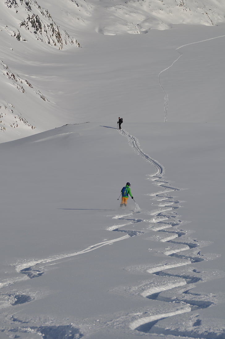 Ski, backcountry skiiing, Alpine, Noorwegen, Lyngen, Alpen, poeder