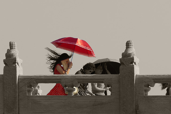 ô dù, màu đỏ, Sunny, bảo vệ