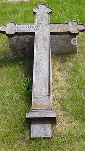 headstone, christian, resting place, cemetery, old, cross, christianity