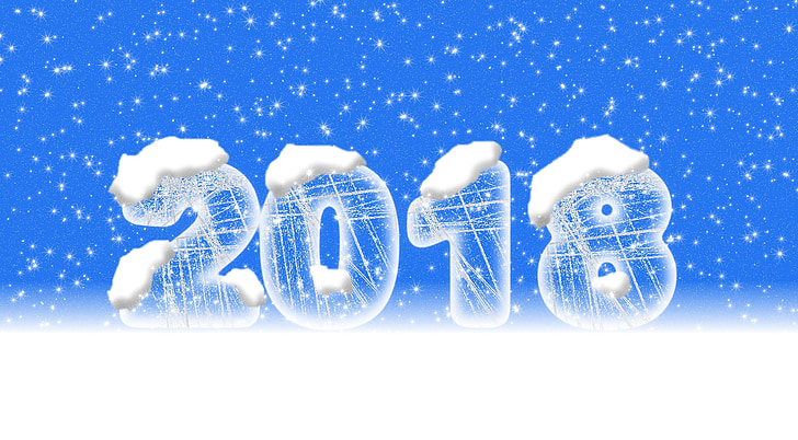 number, 2018, frozen, logo, snow, computer graphics, font