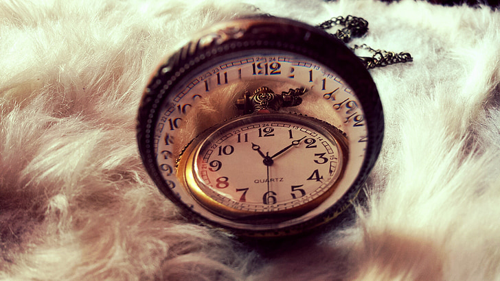 horloge, temps, vieux, anciennement, passé, pointeur