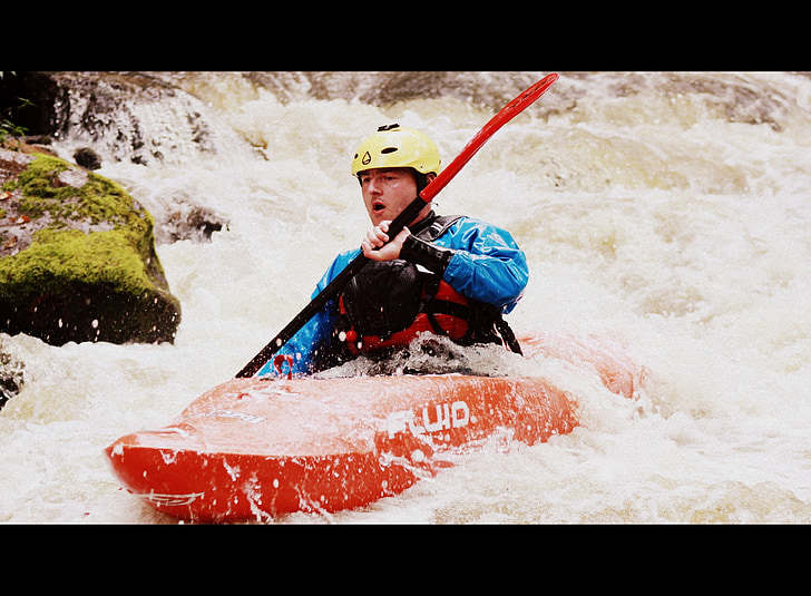 kayak, water, paddle, white water, wild water, adrenaline, helmet