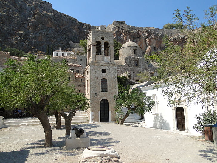 monemvasia, castle, greece, architecture