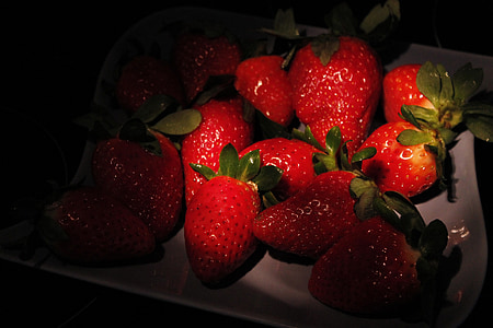 jordbær, søt, rød, deilig