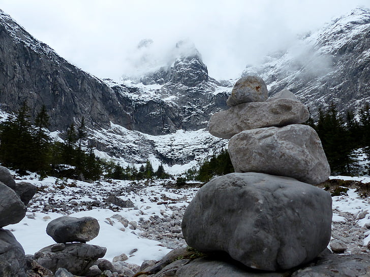 kamenje, planine, stijena, krajolik, alpski