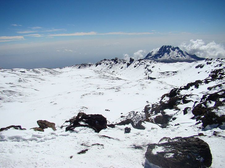 kilimanjaro, snow, summit, mountain, africa, peak, volcano