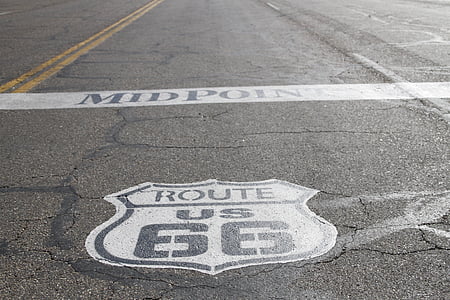 Route 66, RTE, 66, Ulica, znak, Texas, podróż