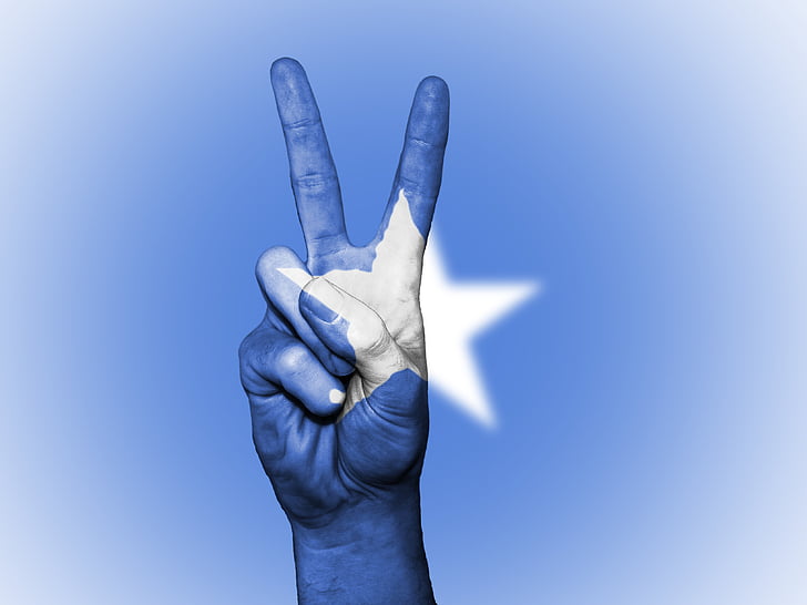 Somalia, pokoju, ręka, naród, tło, transparent, kolory