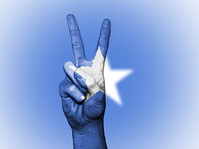 Somalië, vrede, hand, natie, achtergrond, banner, kleuren