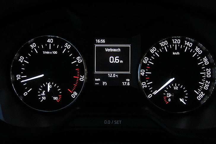 speedo, lighting, speed, consumption, fuel consumption, tachometer, mileage