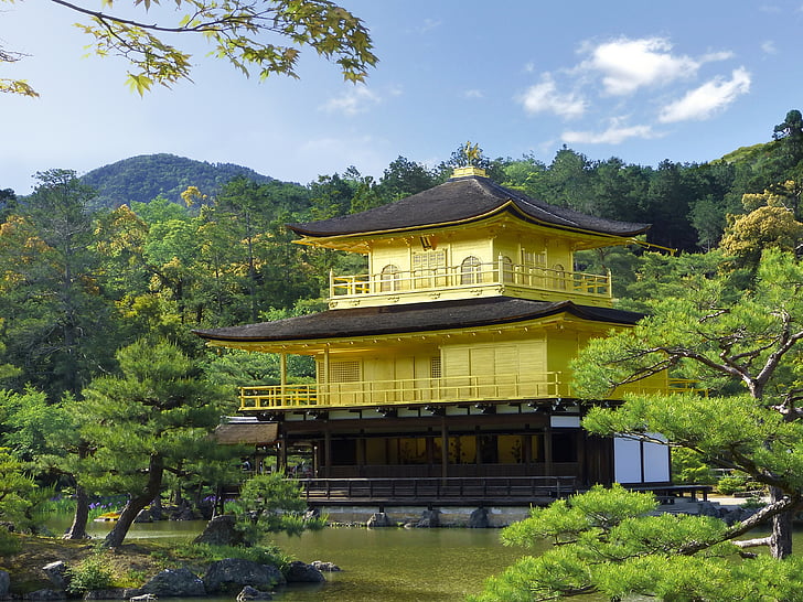 Japan, Kyoto-præfekturet, Kinkaku, gyldne pavilion, helligdom, historiske site, Muromachi periode